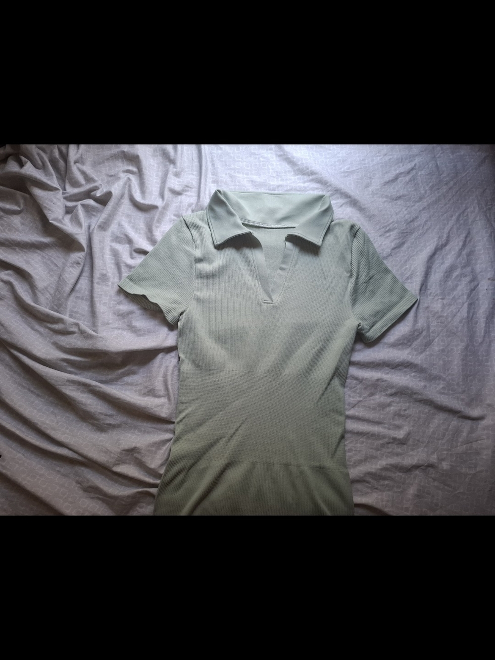 Women's Light Sage Polo Collar Short Sleeve Mini Dress